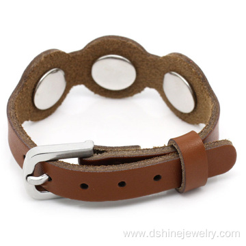 Noosa Real Leather Watchband Bangle DIY Buttons Bracelets